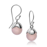 Glory øreringe i sølv med rosa kalcedon