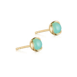 Glory ørestik i 18 karat guldbelagt sølv med aqua kalcedon