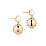 Glory øreringe i 18 karat guldbelagt sølv med ferskvandsperle og kugle