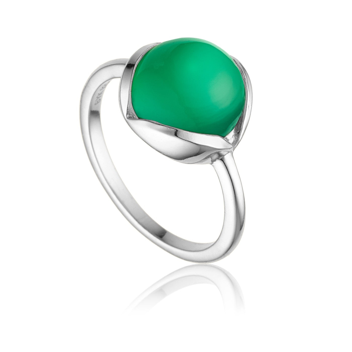 Glory sølv ring med grøn onyx
