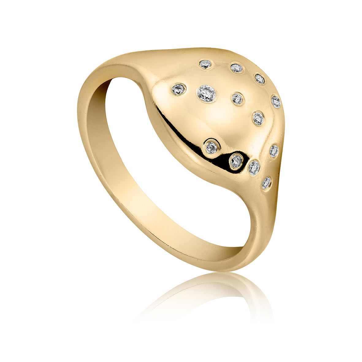 Classic ring i 18 karat guldbelagt sølv med zirkonia