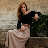 Divine øreringe i sølv med blad og ædelstene