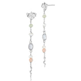 Divine øreringe i sølv med blad og ædelstene