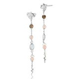 Divine øreringe i sølv med blad og ædelstene