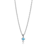 Glow sølv halskæde med blå topas og diamant