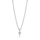 Glow sølv halskæde med hvid topas og diamant