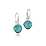 Grace Ohrringe aus Silber mit londoner Blautopasquarz und Zirkonia