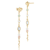 Divine øreringe i 18 karat guldbelagt sølv med blad og ædelstene