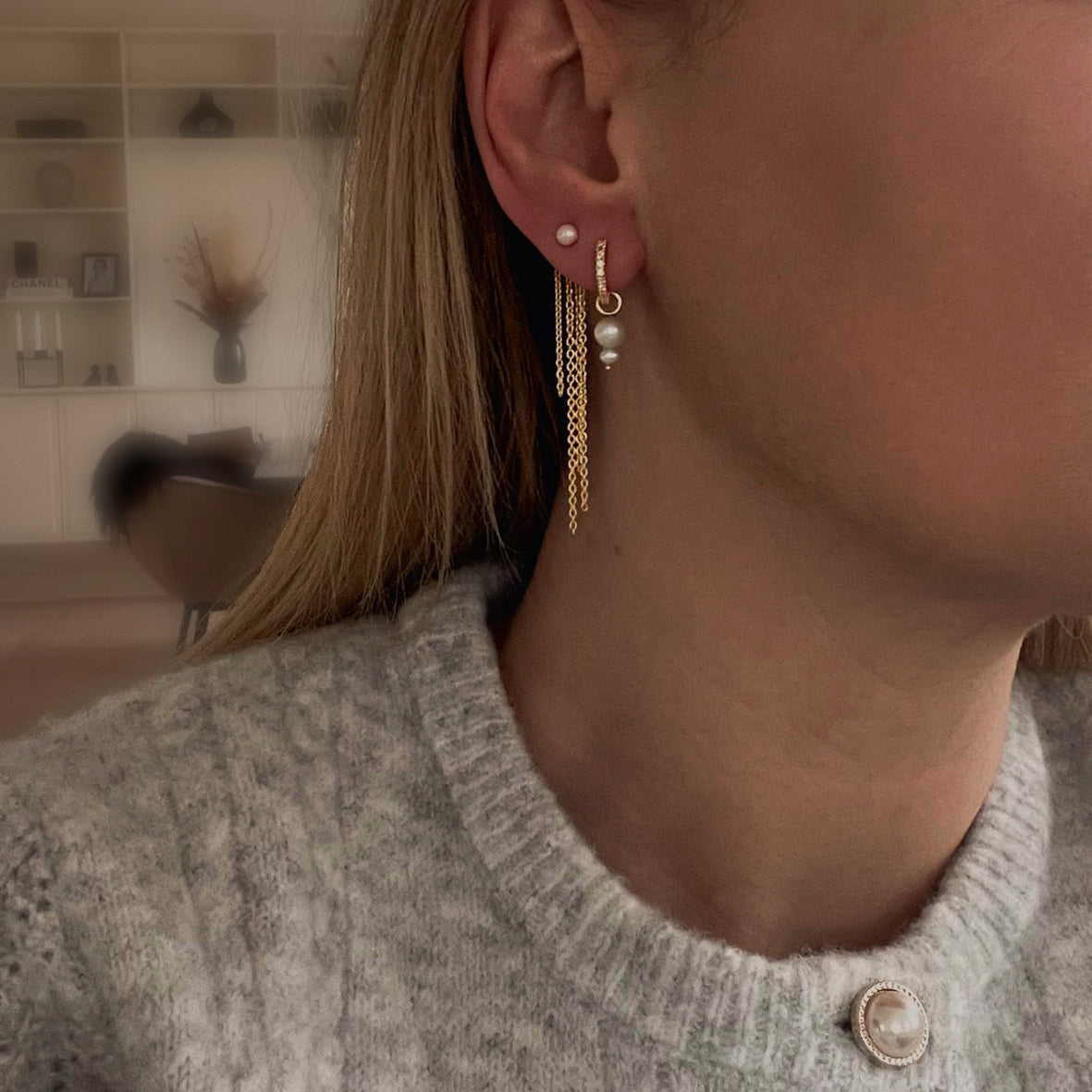 Individual kæde charm i 18 karat guldbelagt sølv