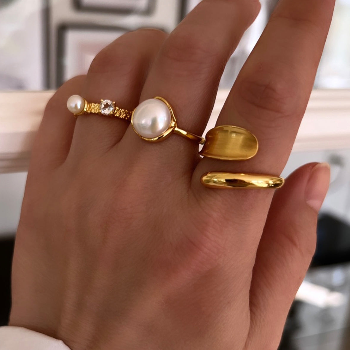 Mirror ring i 18 karat guldbelagt sølv