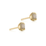 Glory ørestik i 18 karat guldbelagt sølv med grå månesten