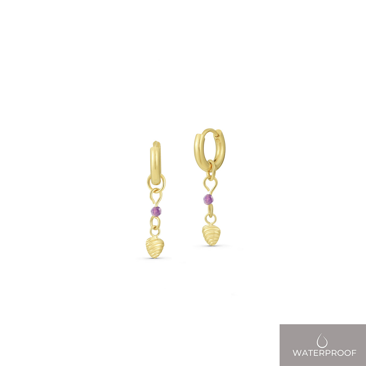 Lea shell creoler med Amethyst
