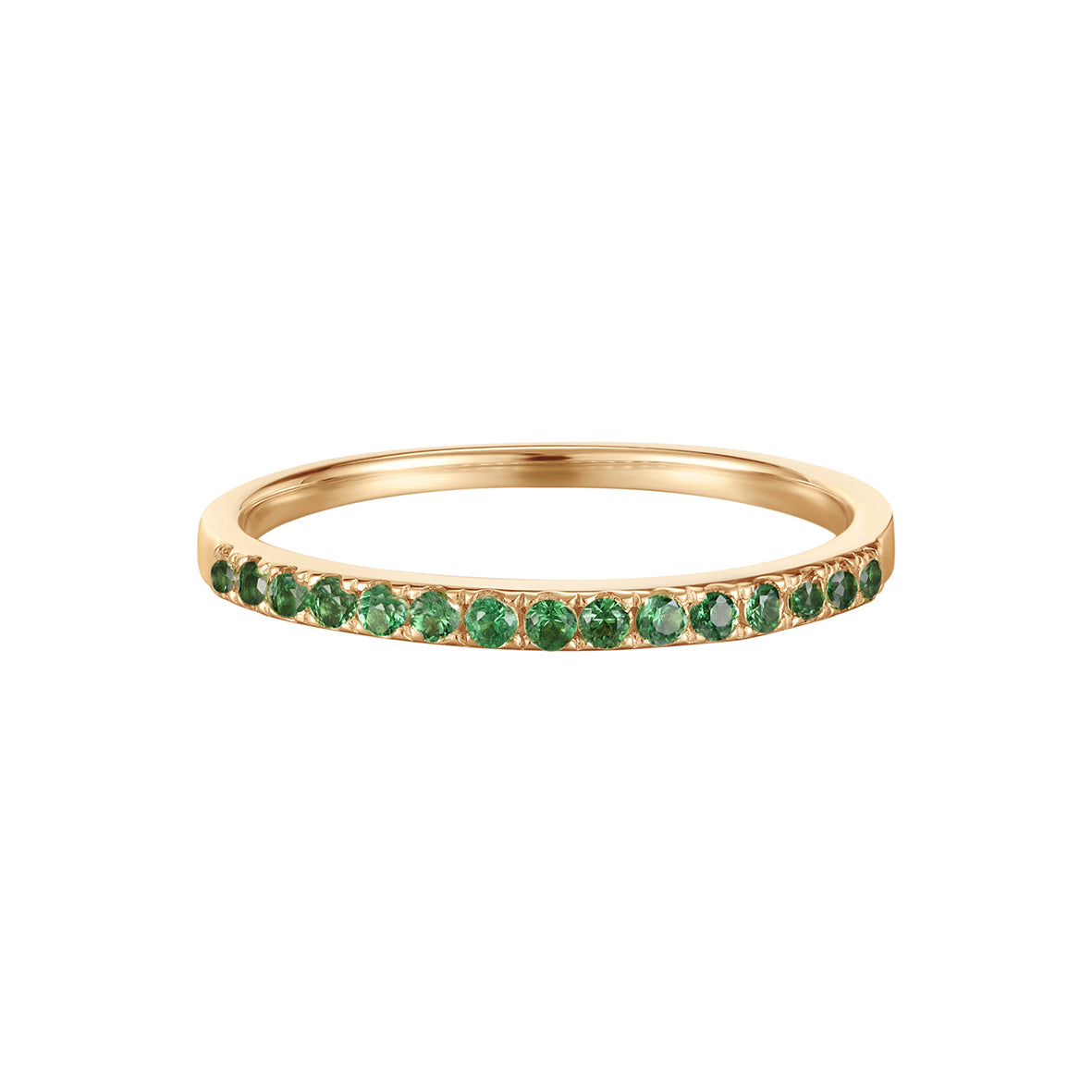 Fine ring i 14 kt guld med Tsavorit