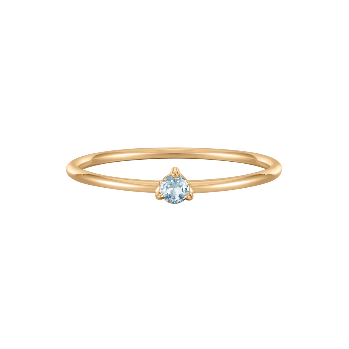Fine ring i 14 kt guld med Aquamarin