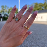 Prestige Ring aus 18 Karat vergoldetem Silber mit blauem Topas als Schmuckstein