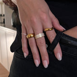 Grace glow ring med 3 rækker zirkonia