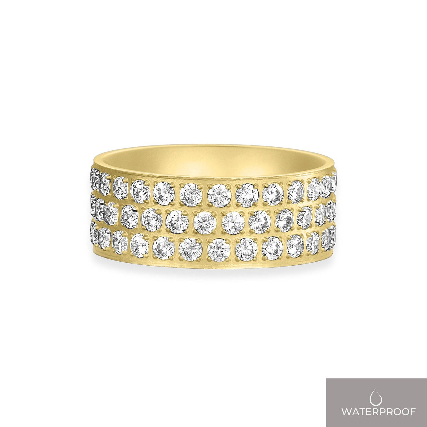 Grace glow ring med 3 rækker zirkonia