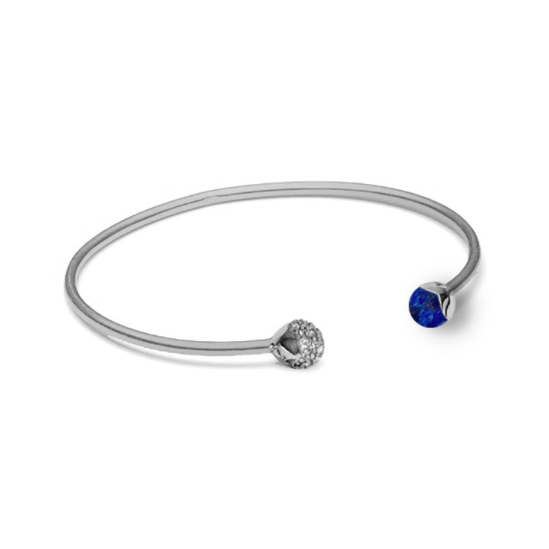 Glory armring i sølv med blå lapis lazuli og 40 hvide topaser