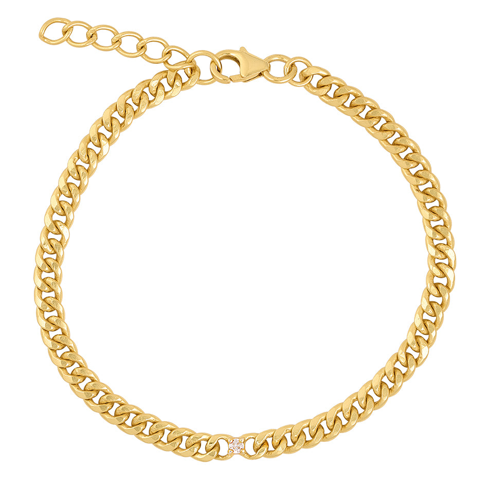 Infinity armbånd i 18 karat guldbelagt sølv med brillantslebet diamant