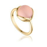 Glory ring i 18 karat guldbelagt sølv med rosa kalcedon