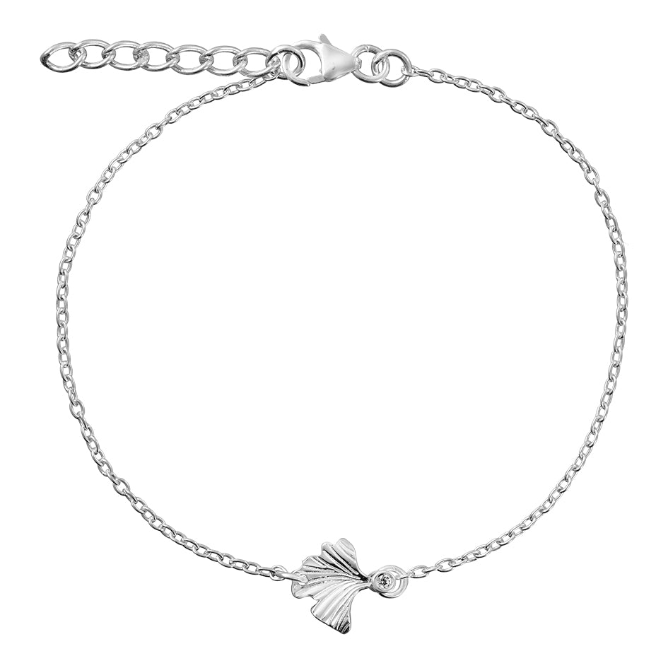 Divine armbånd i sølv med blad og zirkonia