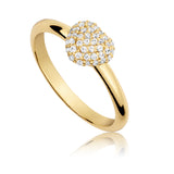 Divine ring i 18 karat guldbelagt sølv med hjerte og flere zirkonia