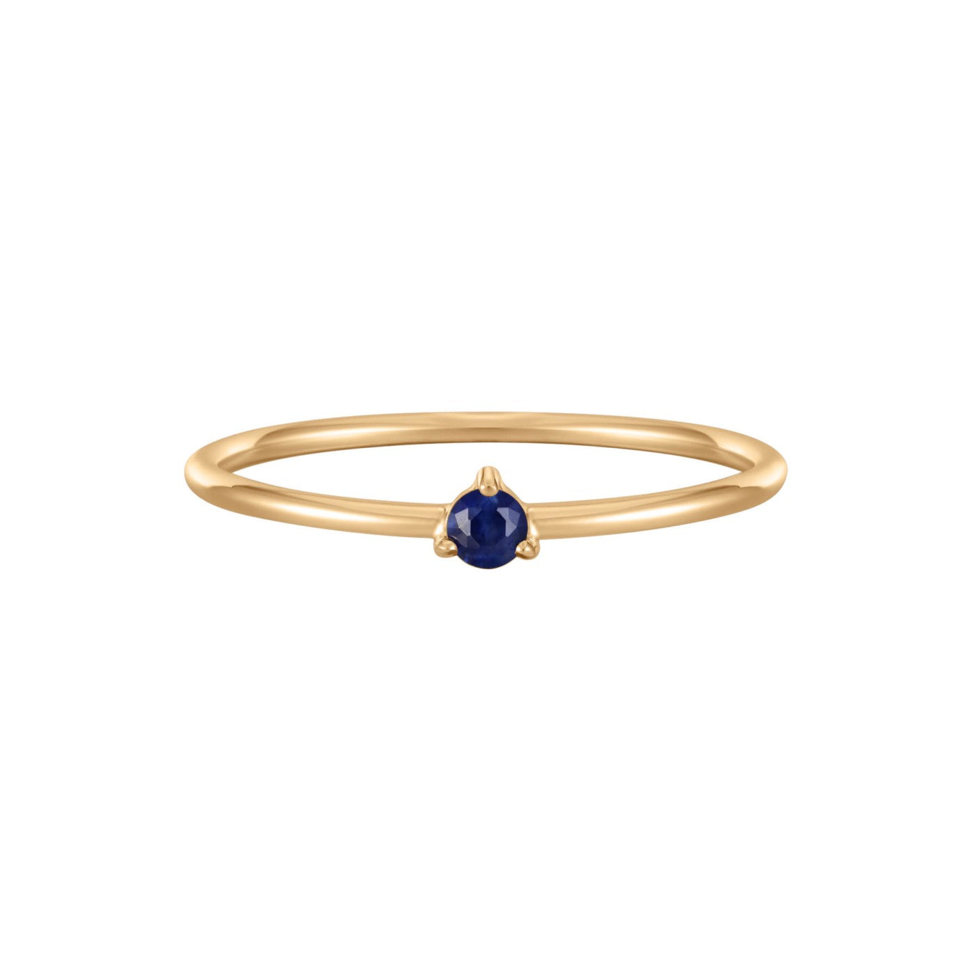 Fine ring i 14 kt guld med Safir