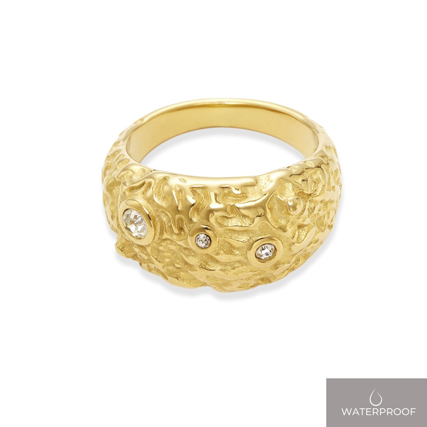 Vivienne rustik chunky ring med zirkonia