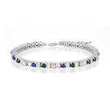 Royal Armbånd i sølv med Malakit, pink opal, lapis lazuli og zirkonia